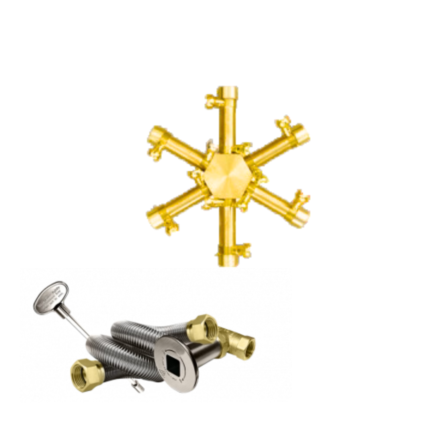 FireGear Pro Series Brass Round Burning Spur Burner - Fire Pit Burner Kit With Key Valve & Gas Line