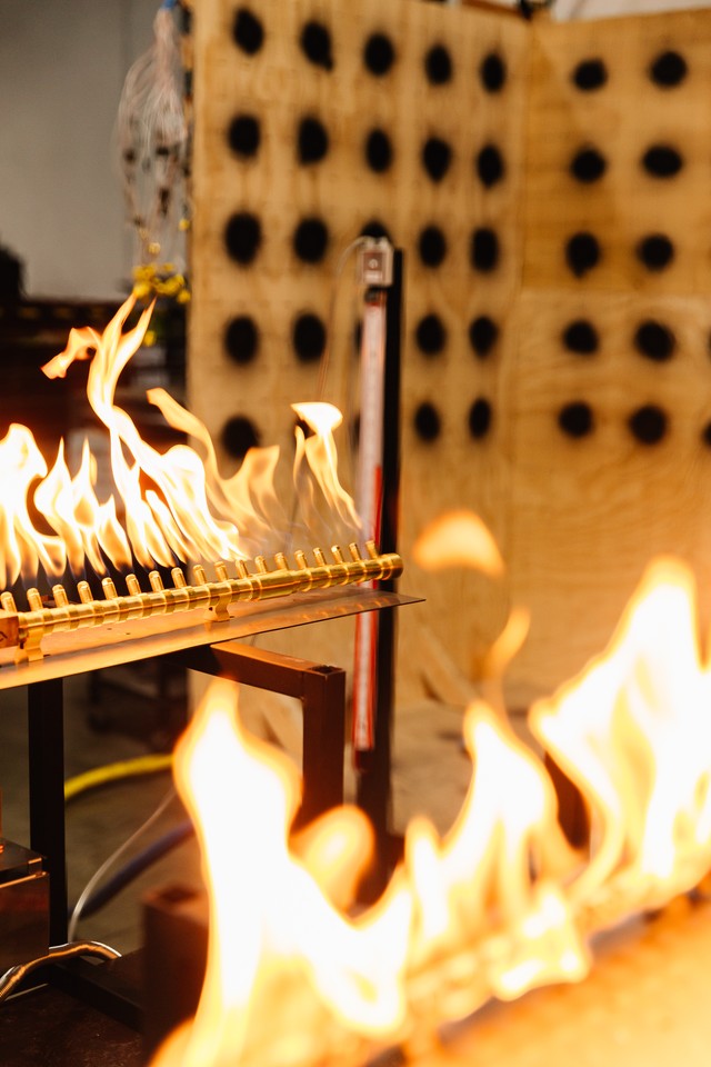 FireGear Pro Series Brass Linear T Burner For Fire Pit - Kit With Key Valve & Gas Line