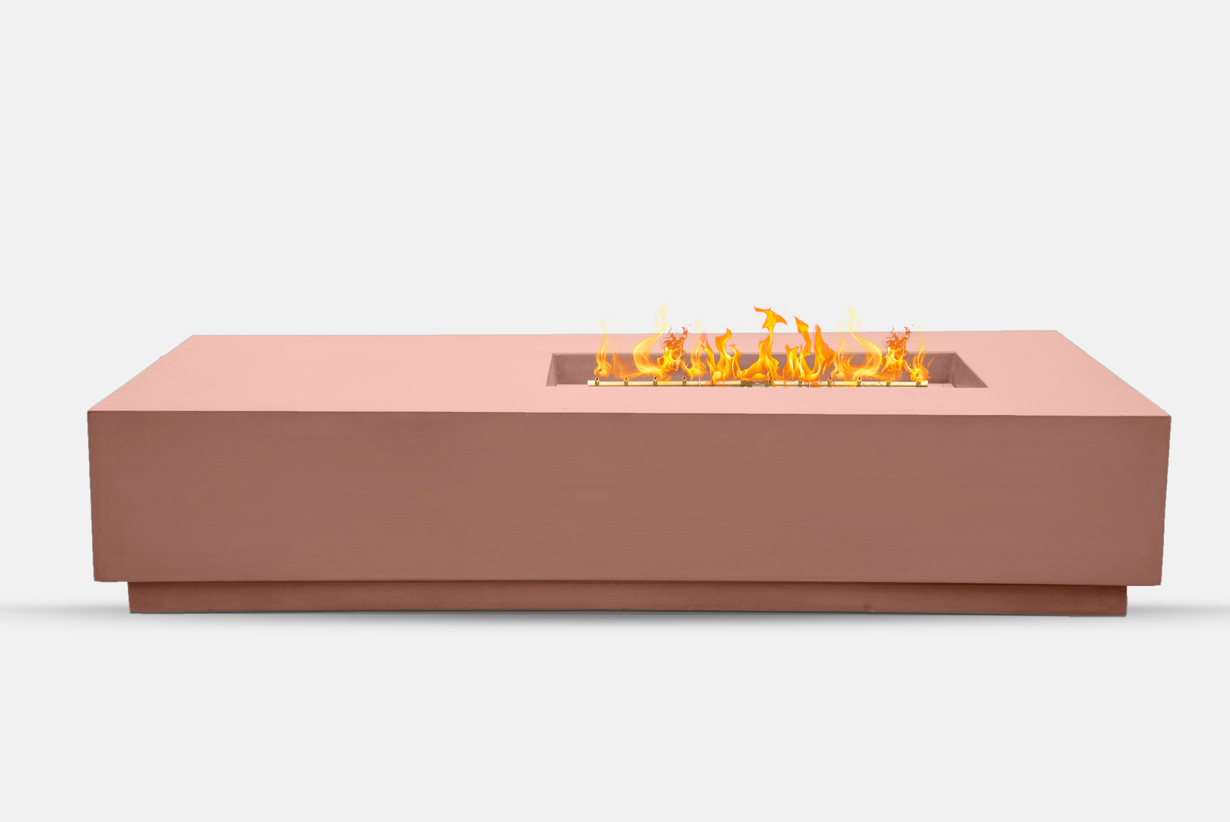 80" MESA V Offset Rectangular Fire Table Concrete Fire Pit - NG or LP