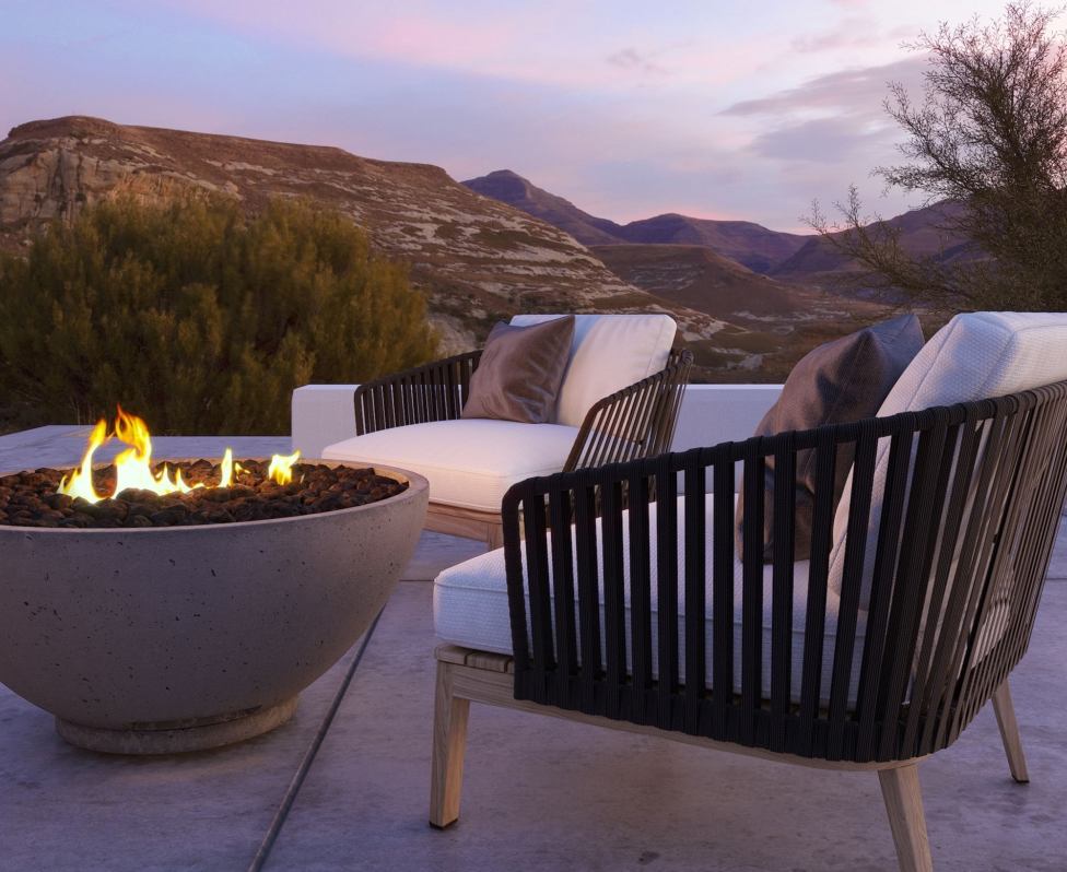 FireGear Pro Series Brass Sowflake Burner For Round & Square Fire Pit - Kit With Key Valve & Gas Line