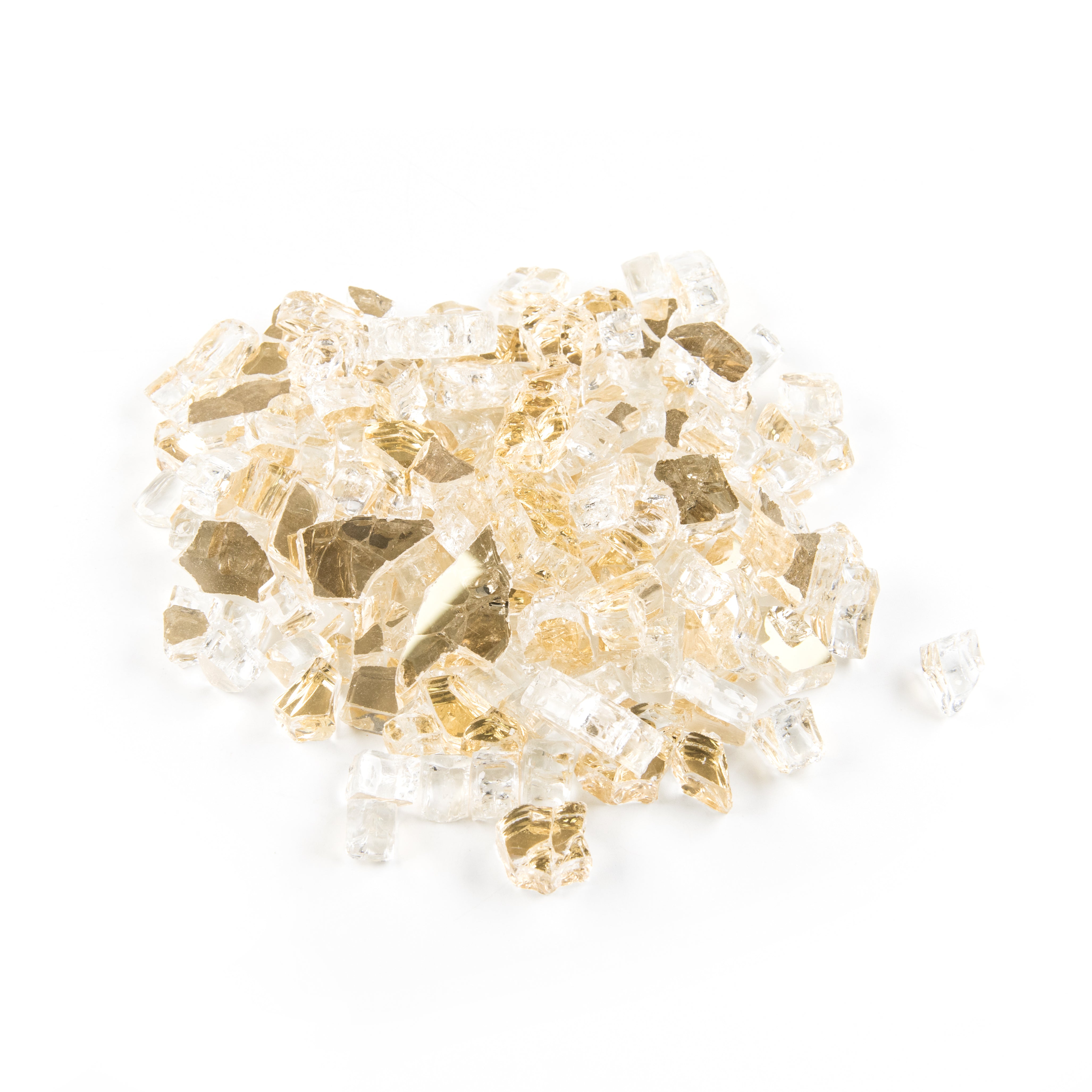 Gold - Fire Glass 1/2" Premium Tempered Reflective Fireglass