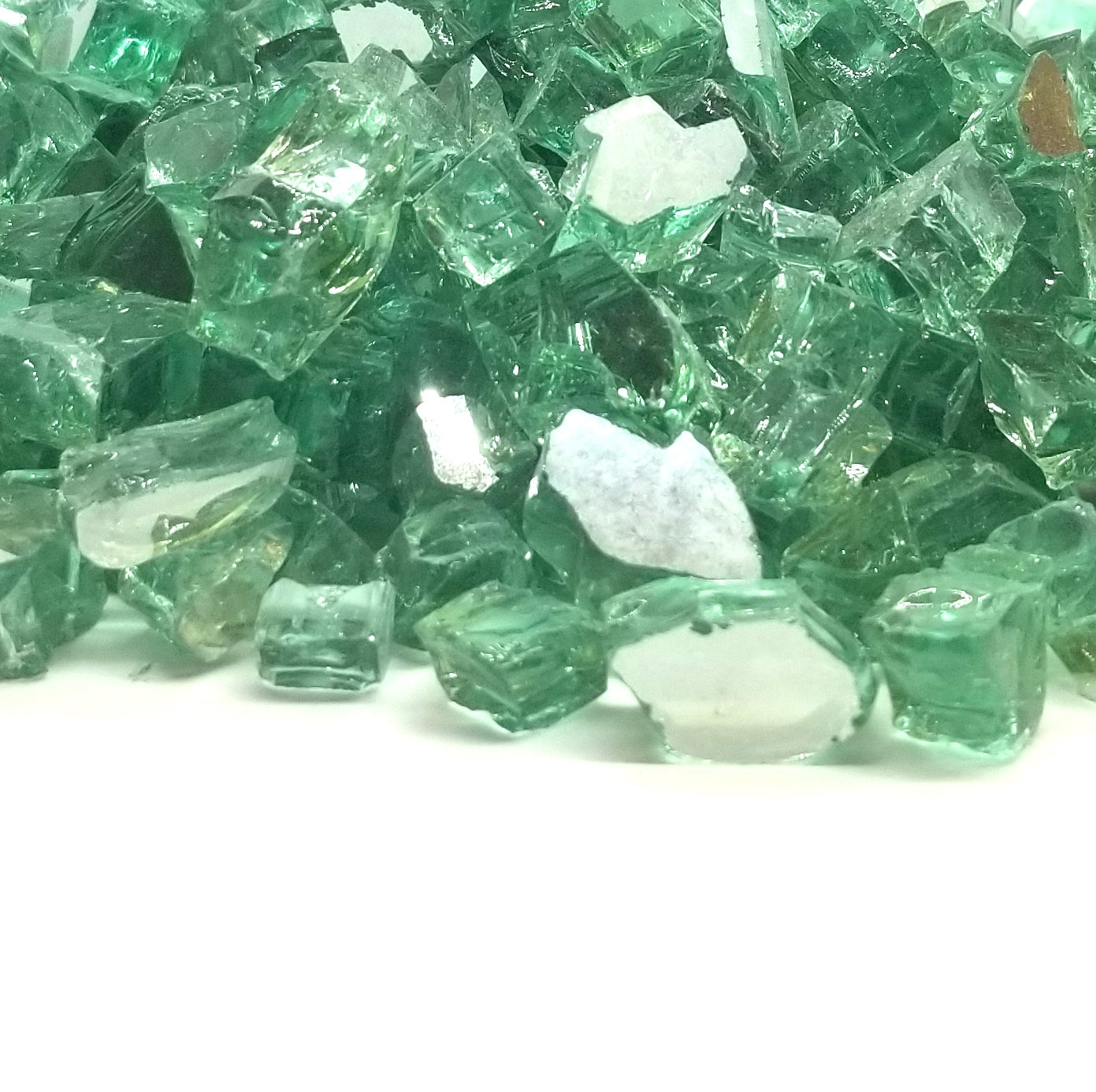 Aqua Green - Fire Glass 1/2" Premium Tempered Reflective Fireglass