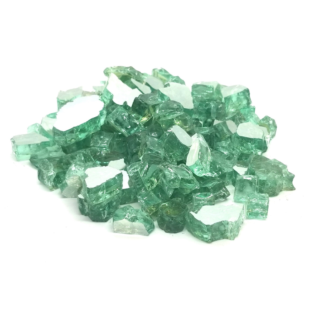 Aqua Green - Fire Glass 1/2" Premium Tempered Reflective Fireglass