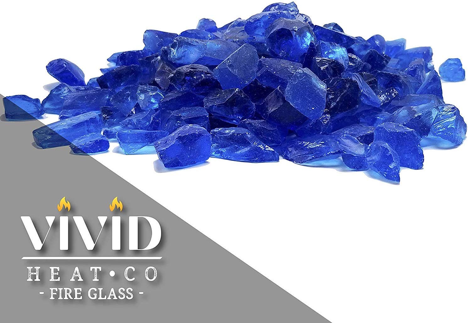 Turquoise Blue 1/2" - 3/4" Large Premium Fire Glass for Fireplace and Fire Pit