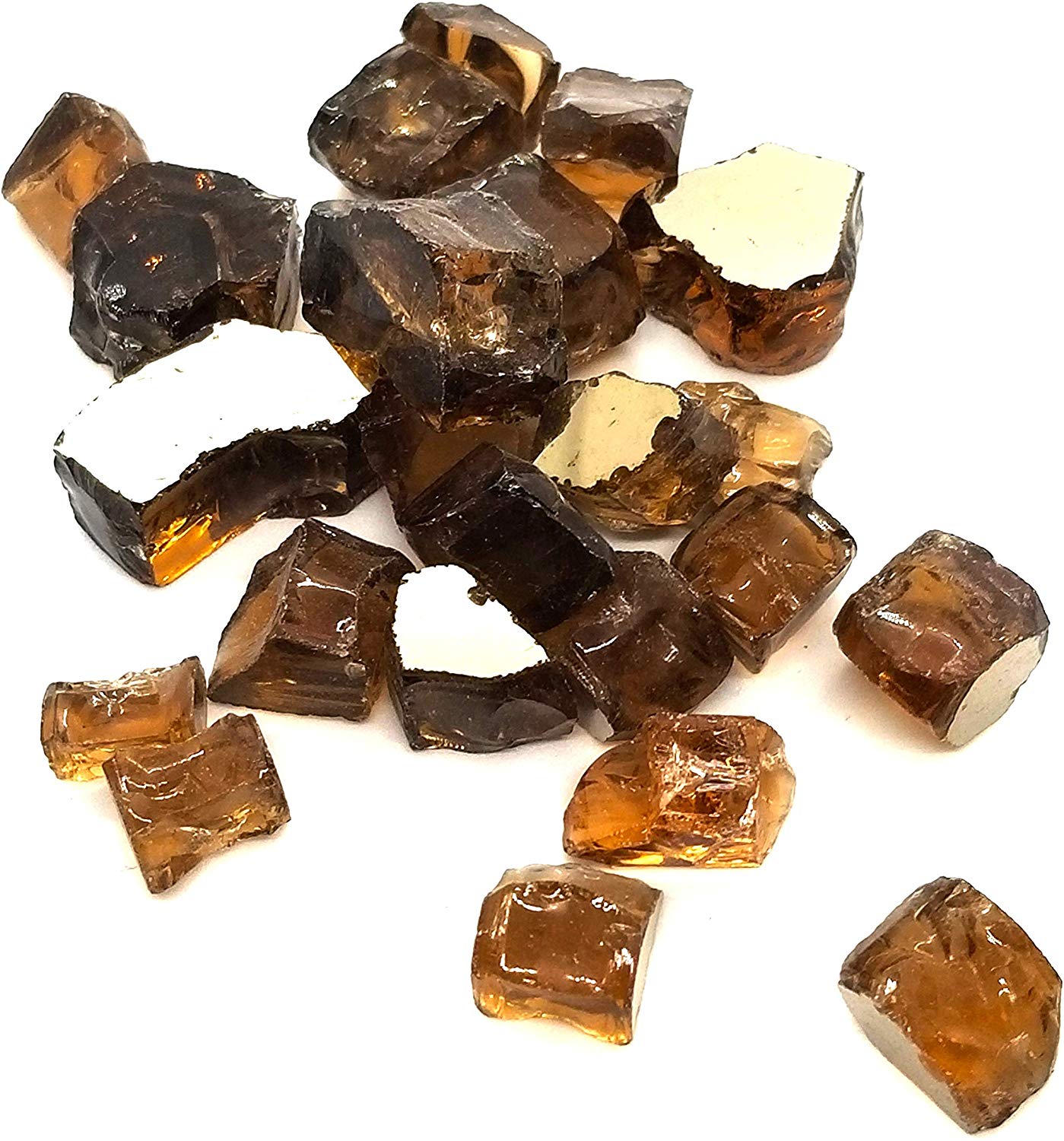 Copper Amber - Fire Glass 1/2" Premium Tempered Reflective Fireglass