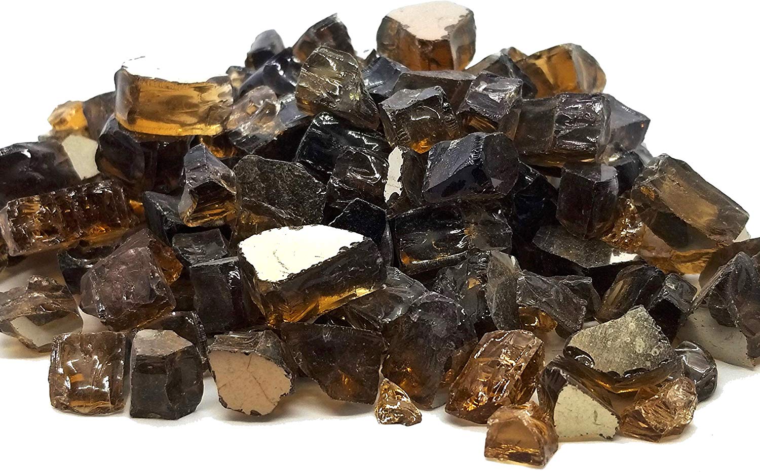 Copper Amber - Fire Glass 1/2" Premium Tempered Reflective Fireglass