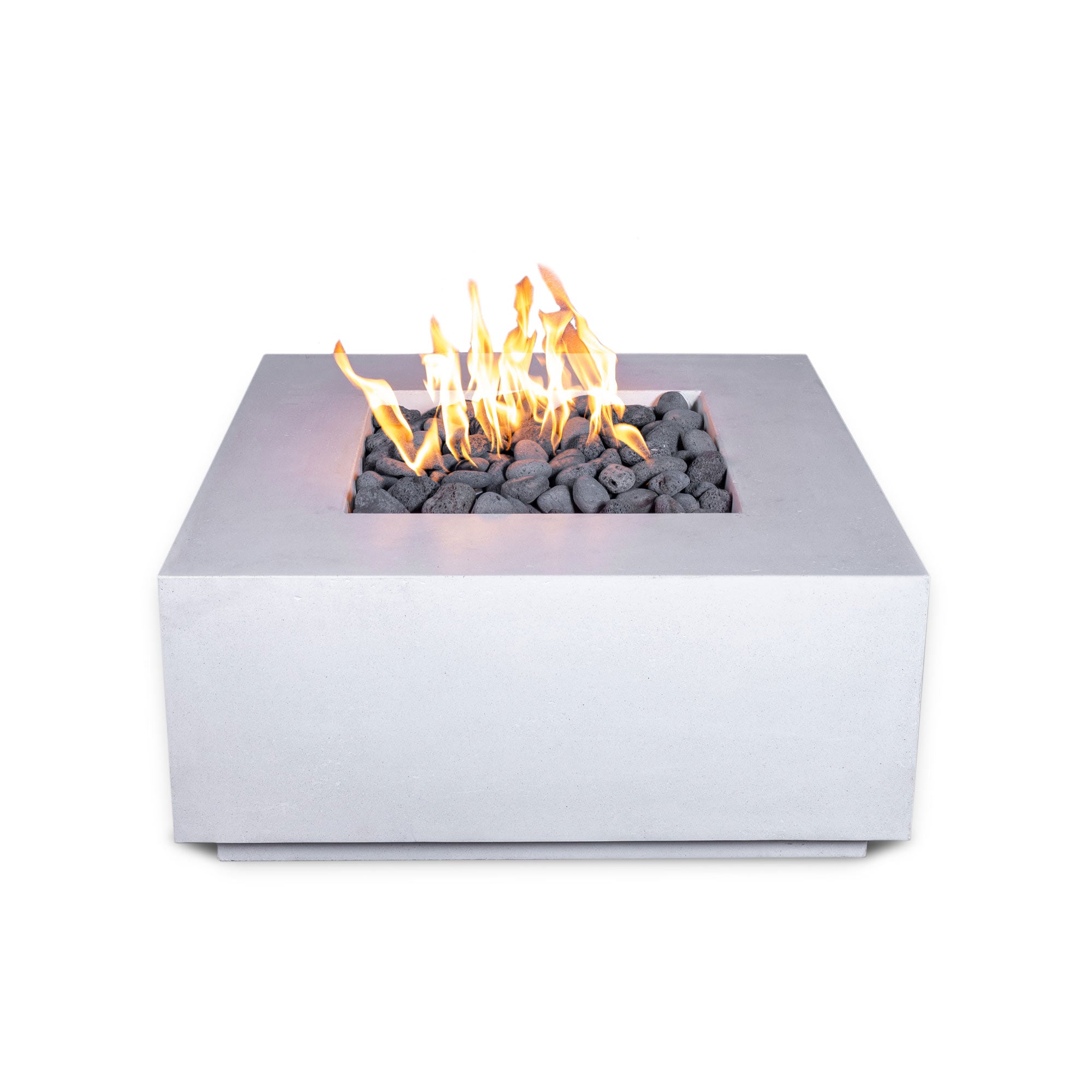 TERRA 1 - 36" Premium Square Cement Fire Pit Table Bowl GFRC Concrete - Natural Gas or Propane