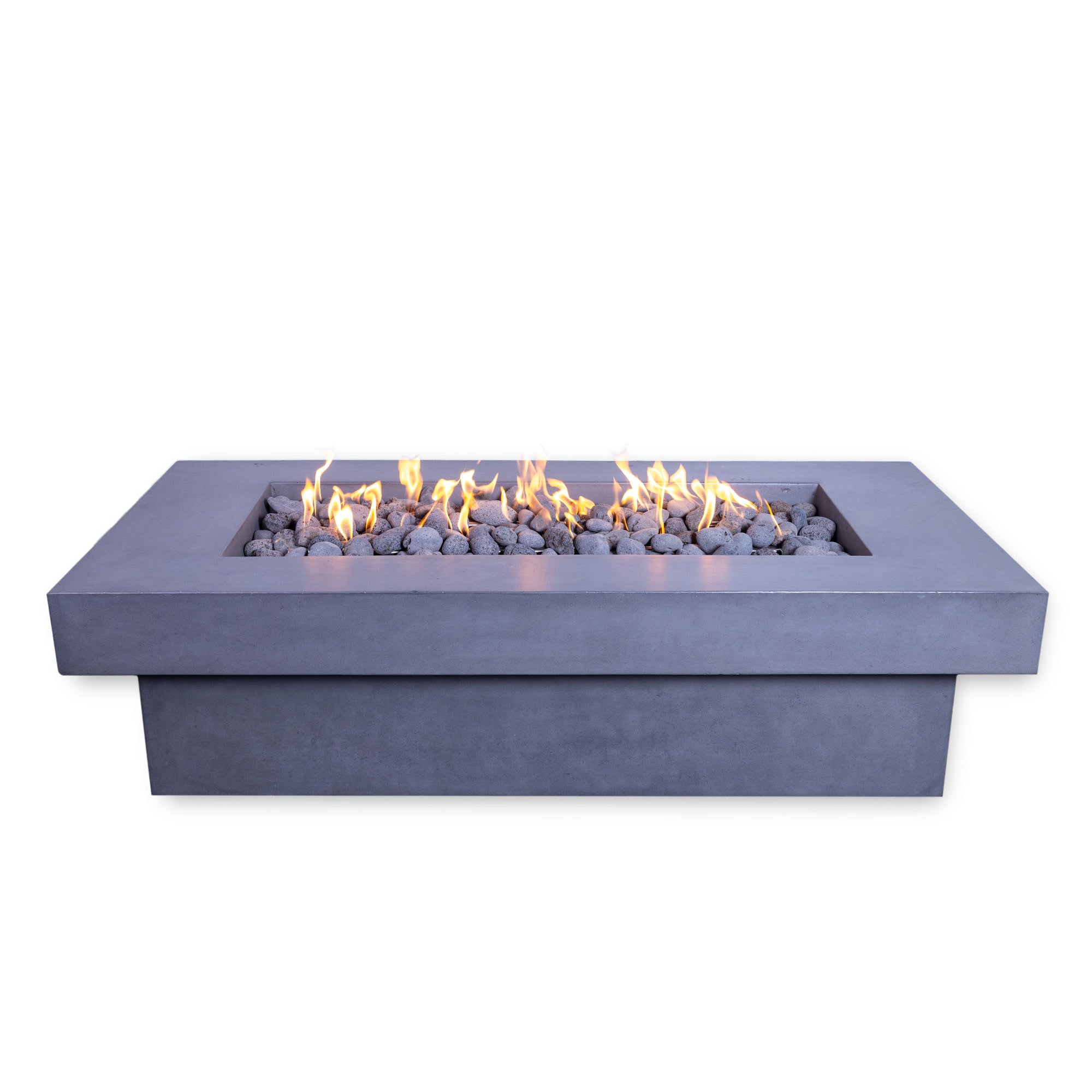 MESA 3 - 66" Long XL Premium Rectangular Cement Fire Pit Table Bowl GFRC Square Concrete