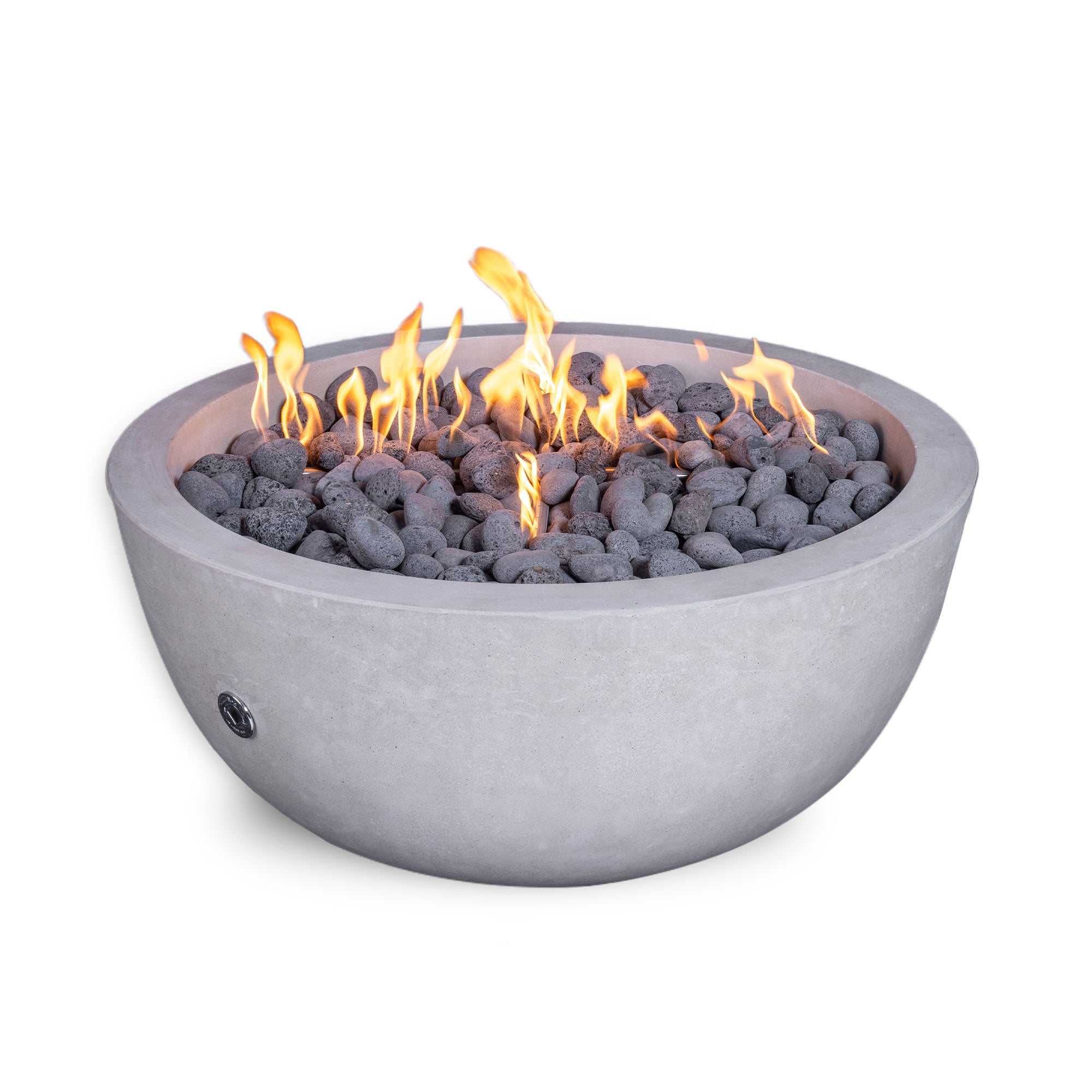 VIVID 1 - 39" Premium Round Cement Fire Pit Table Bowl GFRC Concrete - Natural Gas or Propane
