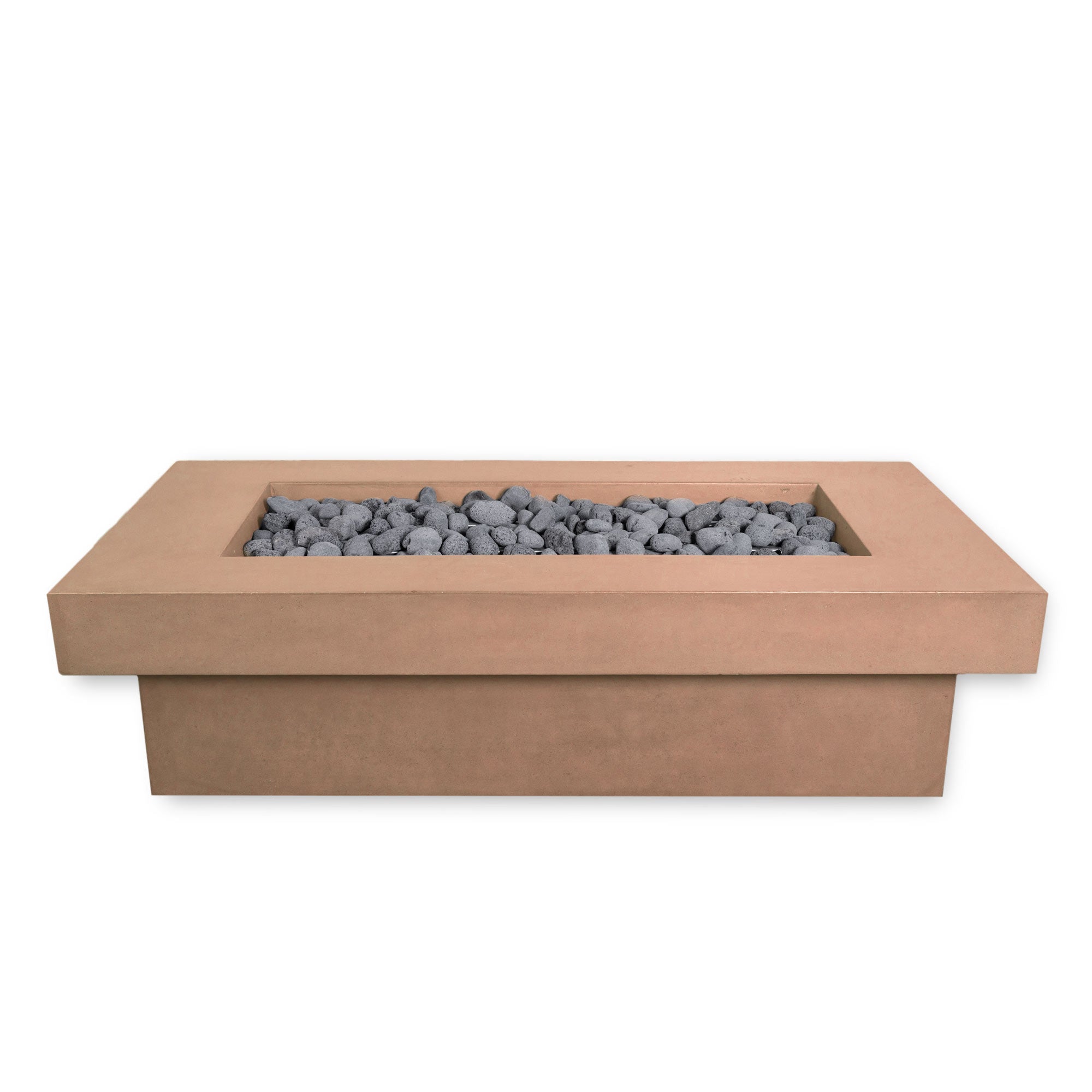 MESA 3 - 66" Long XL Premium Rectangular Cement Fire Pit Table Bowl GFRC Square Concrete