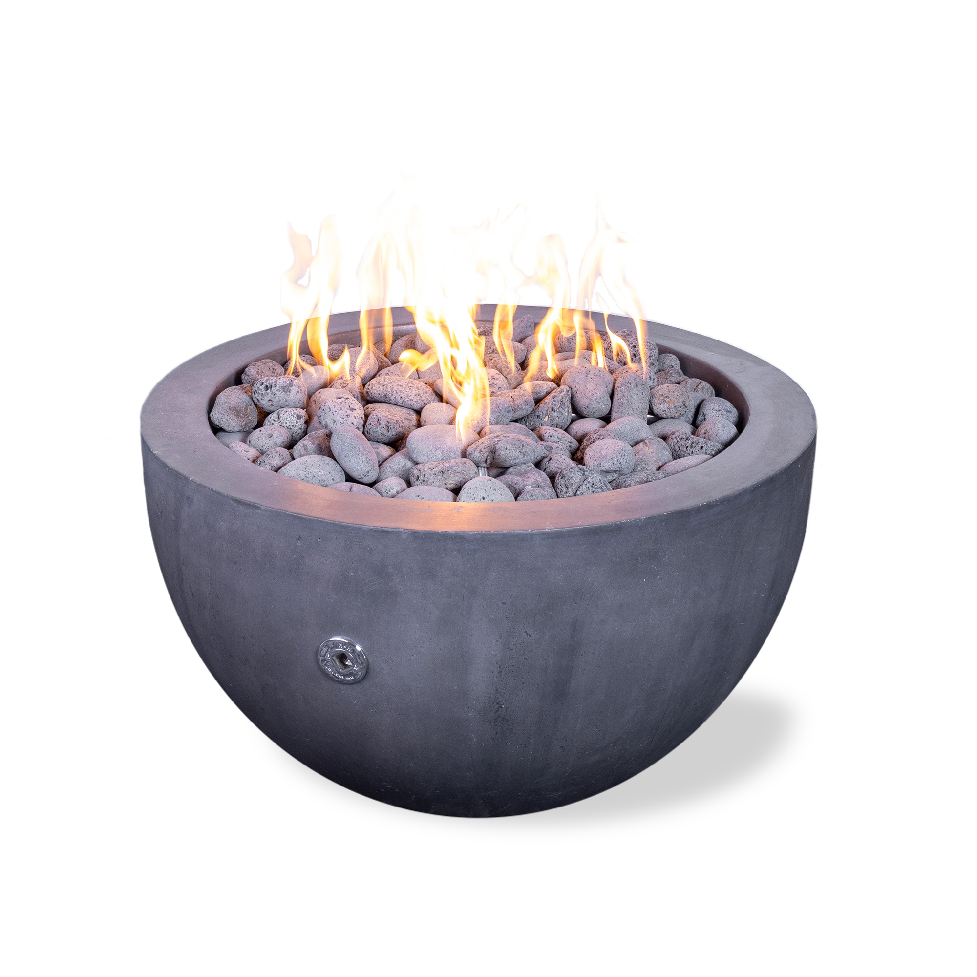 VIVID 3 - 30" Premium Round Cement Fire Pit Table Bowl GFRC Concrete - Natural Gas or Propane