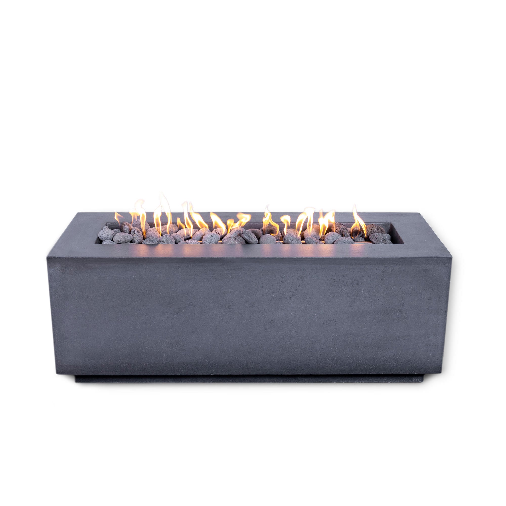 MESA 1 - 48" Premium Rectangular Cement Fire Pit Table Bowl GFRC Square Concrete - Natural Gas or Propane