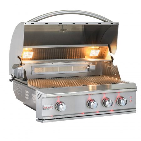 Blaze Professional LUX 34-Inch 3 Burner Built-In Gas Grill With Rear Infrared Burner BLZ-3PRO-LP/NG