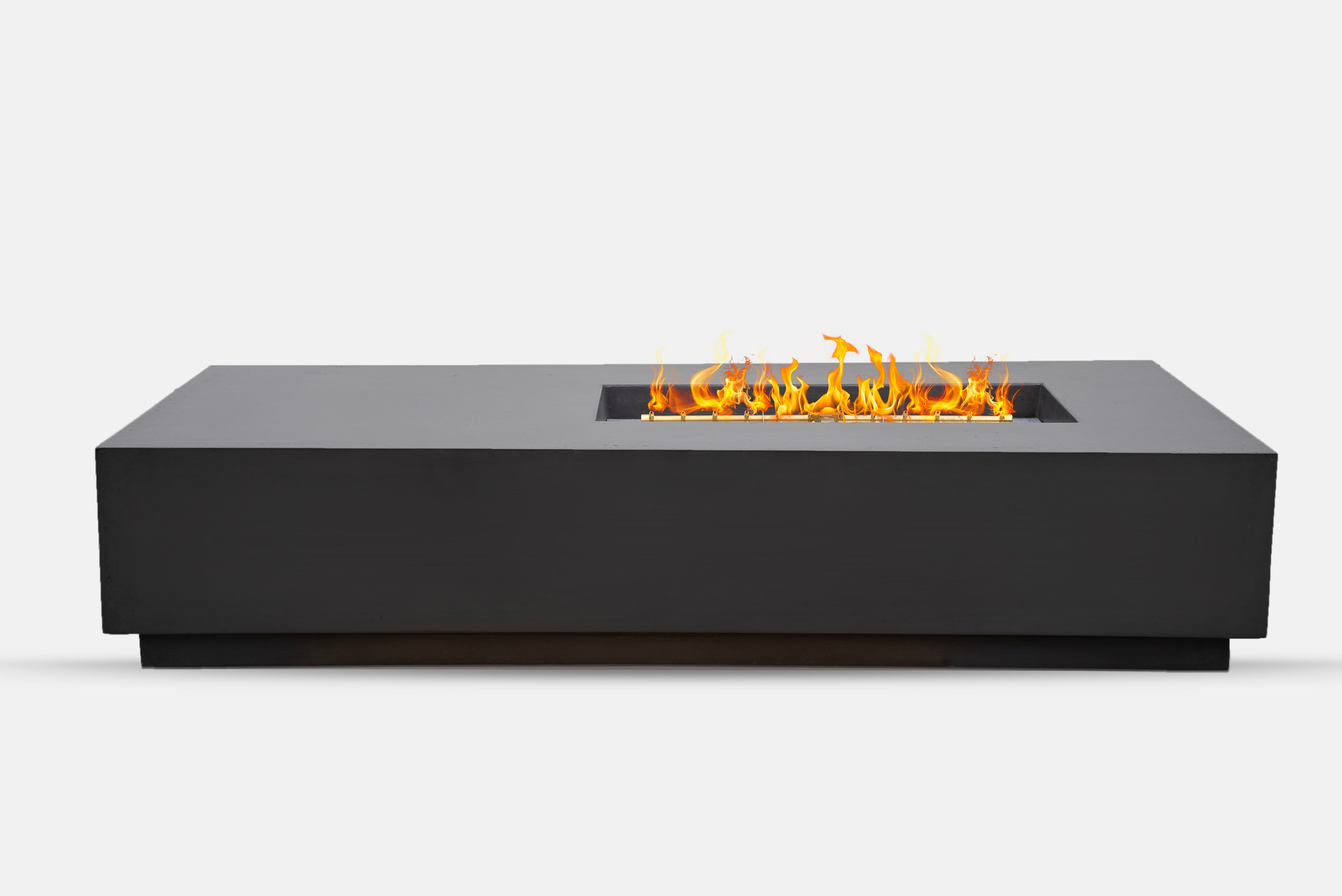 80" MESA V Offset Rectangular Fire Table Concrete Fire Pit - NG or LP