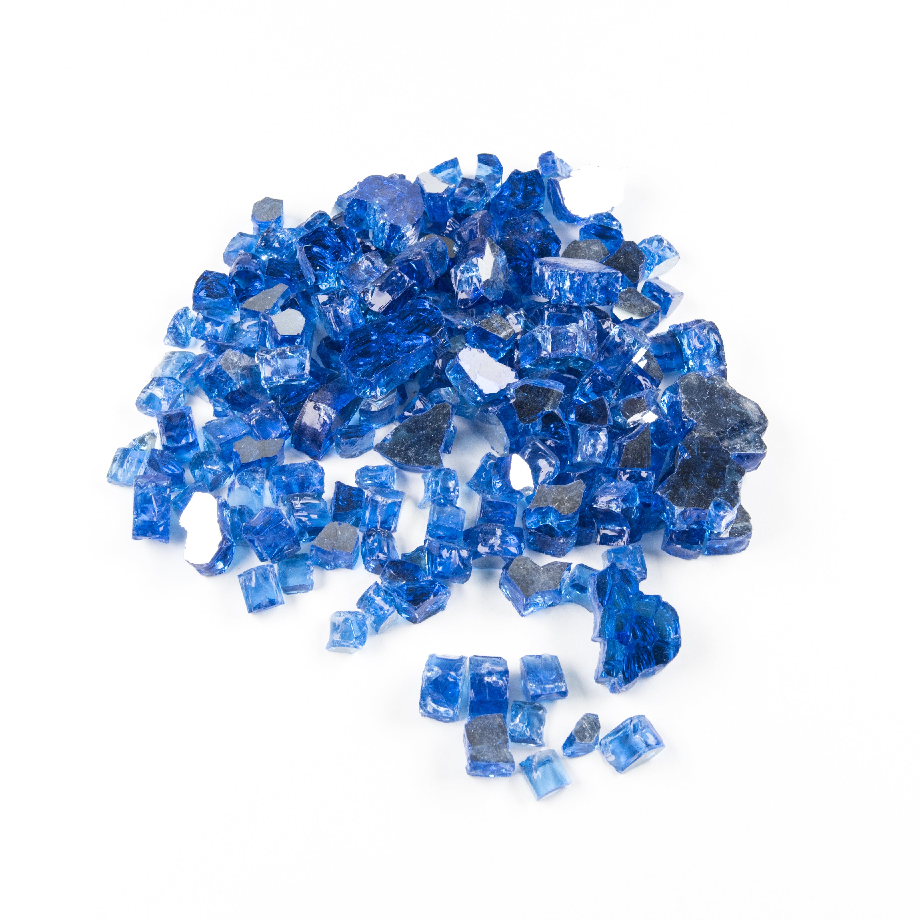 Cobalt Aqua Blue - Fire Glass 1/2" Premium Tempered Reflective Fireglass