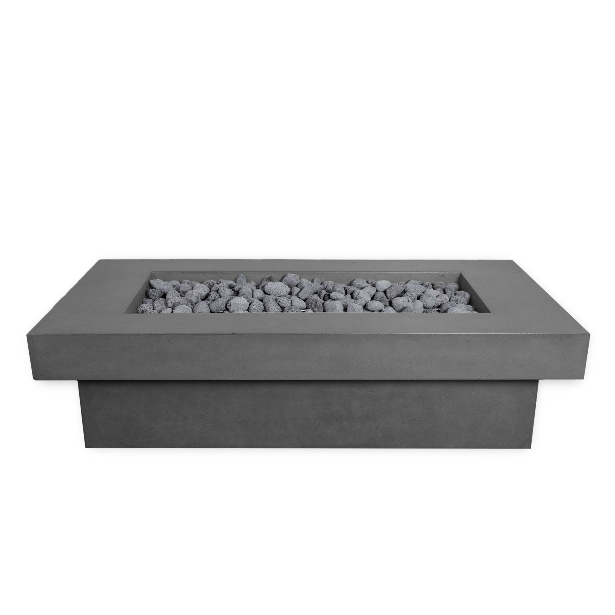 MESA 3 - 80" Long XL Premium Rectangular Cement Fire Pit Table Bowl GFRC Square Concrete