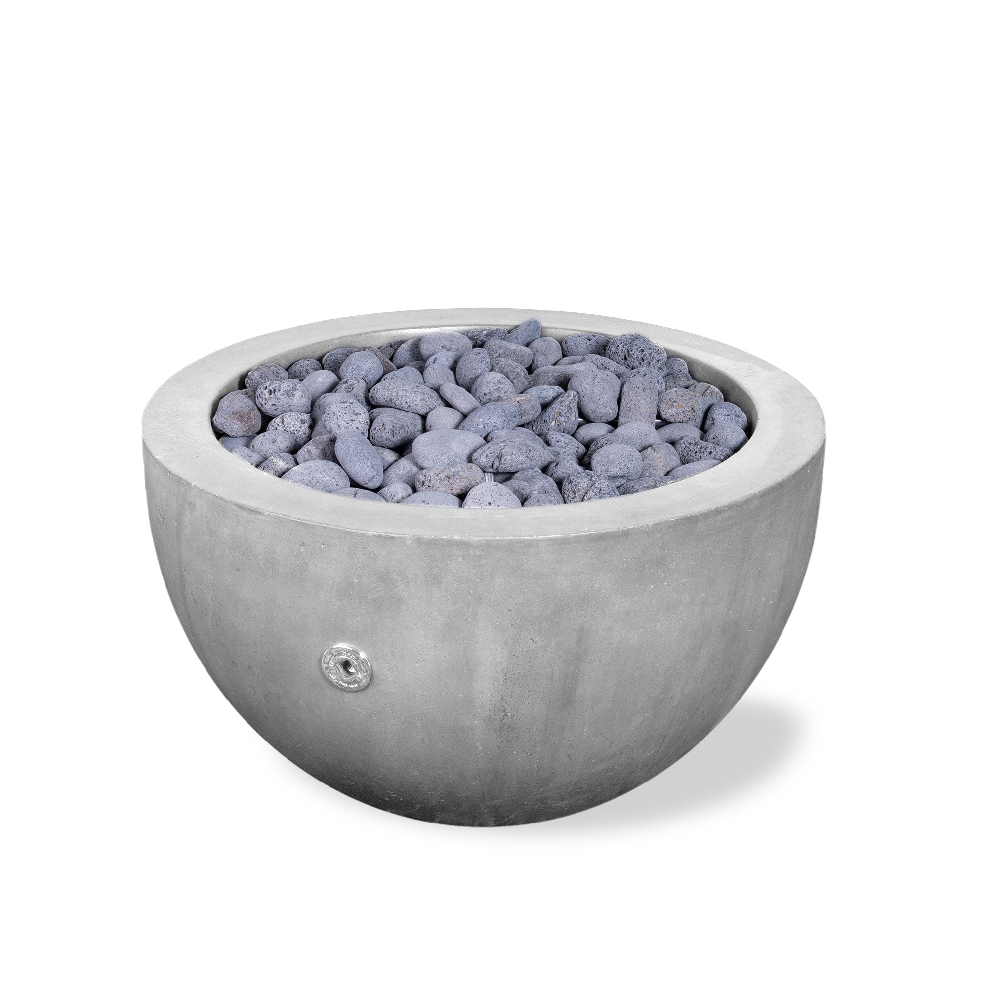 VIVID 3 - 30" Premium Round Cement Fire Pit Table Bowl GFRC Concrete - Natural Gas or Propane