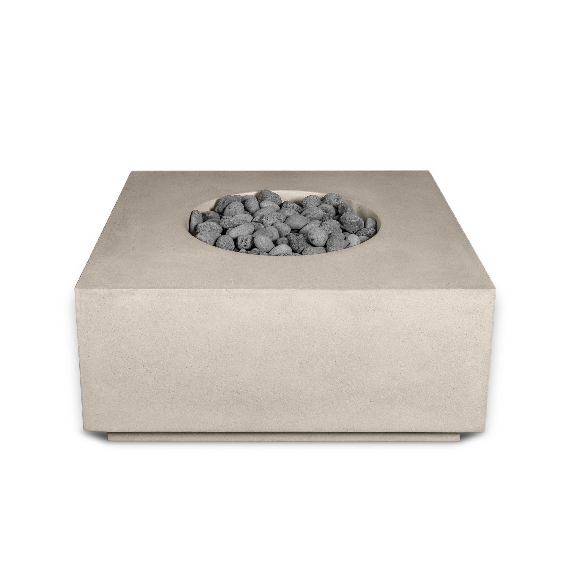 TERRA 2 - 36" Premium Square Cement Fire Pit Table Bowl GFRC Concrete - Natural Gas or Propane